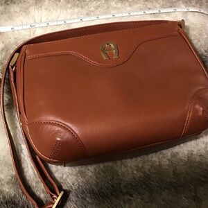 Etienne Aigner Tan Leather Crossbody Bag
